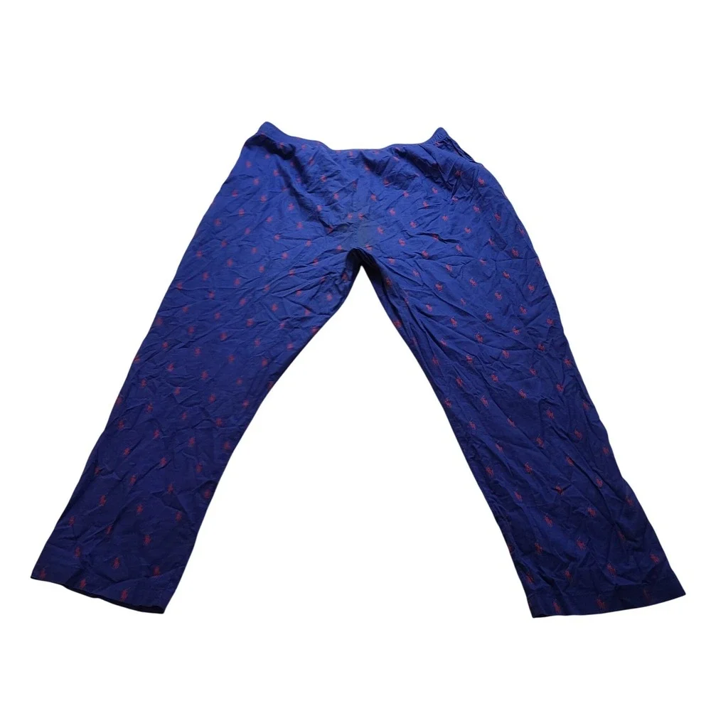 Polo Ralph Lauren Blue Red Pony‎ Logo Pajama Pants Men's XL Sleepwear